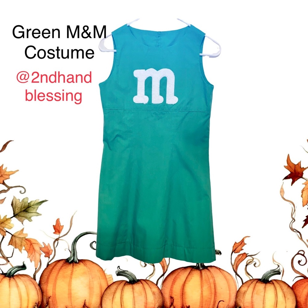 Halloween Green M&M Dress, Handmade Girl Size 14-16 (estimated)